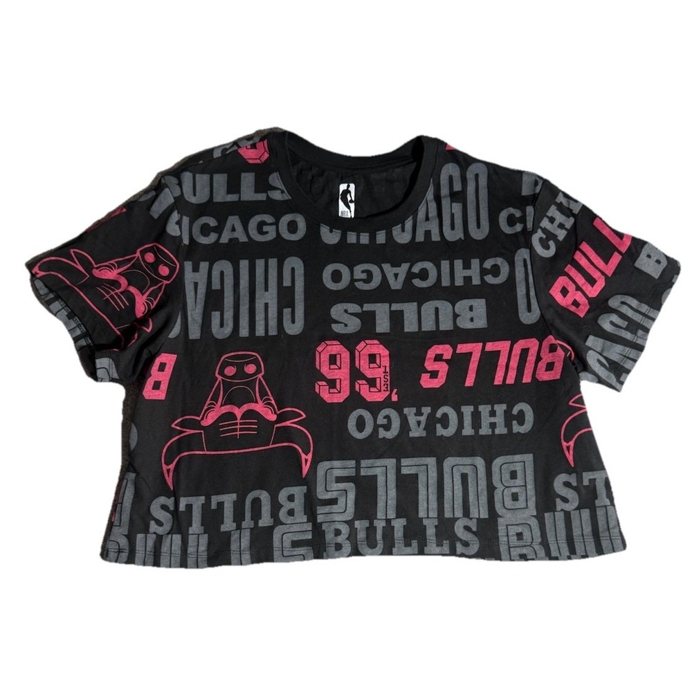 Women's Chicago Bulls NBA Cropped Short Sleeve Shirt‎ A-26